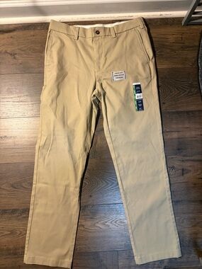 George Men's Tan Flat-Front Chinos